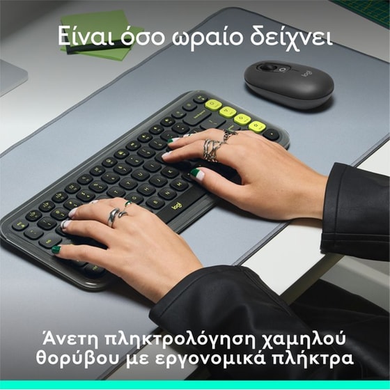 Logitech POP Icon Keys Ασύρματο Πληκτρολόγιο με Bluetooth - Γραφίτης (US) image 3