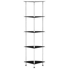Ραφιέρα VidaXL από Ψημένο Γυαλί 30x30x130 cm - Μαύρο