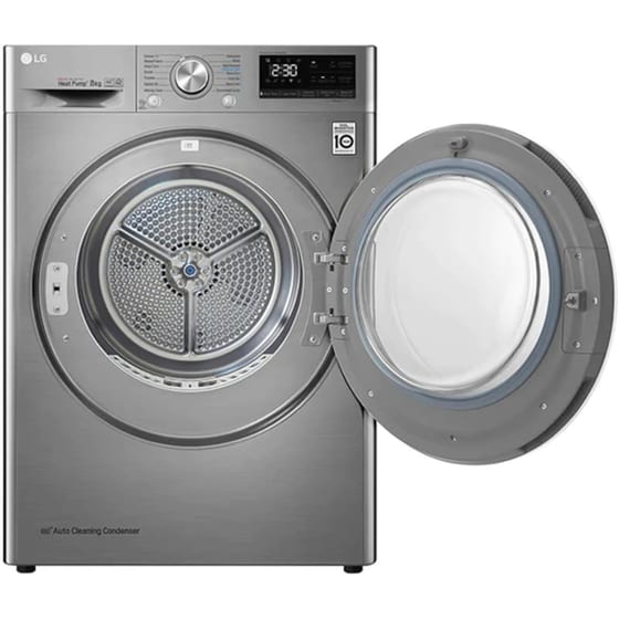 LG RC80V9EV2W 8 kg A+++ με Αντλία Θερμότητας, Αναστρέψιμη πόρτα και Wi-Fi Inox Στεγνωτήριο Ρούχων image 3