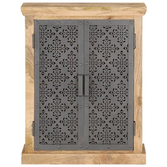 Vidaxl Ντουλάπι 60x35x75 Εκ. Από Μασίφ Ξύλο Μάνγκο Με Ατσάλινες Πόρτες image 3