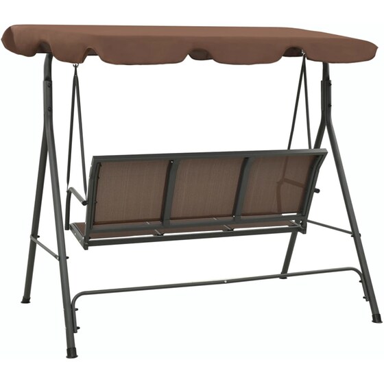 Κούνια Κήπου VidaXL με Σκίαστρο από Χάλυβα 178x112x155 cm - Καφέ image 4