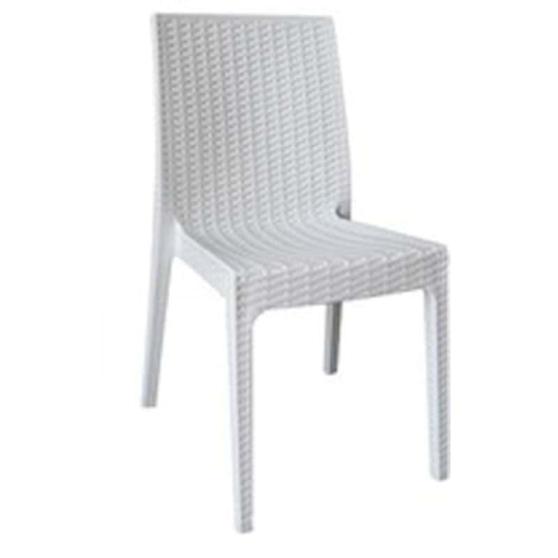 Καρέκλα Woodwell Πλαστική Rattan Look C9566 46x55x85cm - Άσπρη WOODWELL