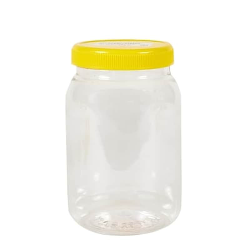 OEM Βάζο Αποθήκευσης Τροφίμων Πλαστικό 1lt - Διάφανο/Κίτρινο
