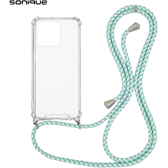 Θήκη Realme C51/ Realme C53 - Sonique Armor Σιλικόνη Με Κορδόνι Rainbow Βεραμάν - Clear image 0