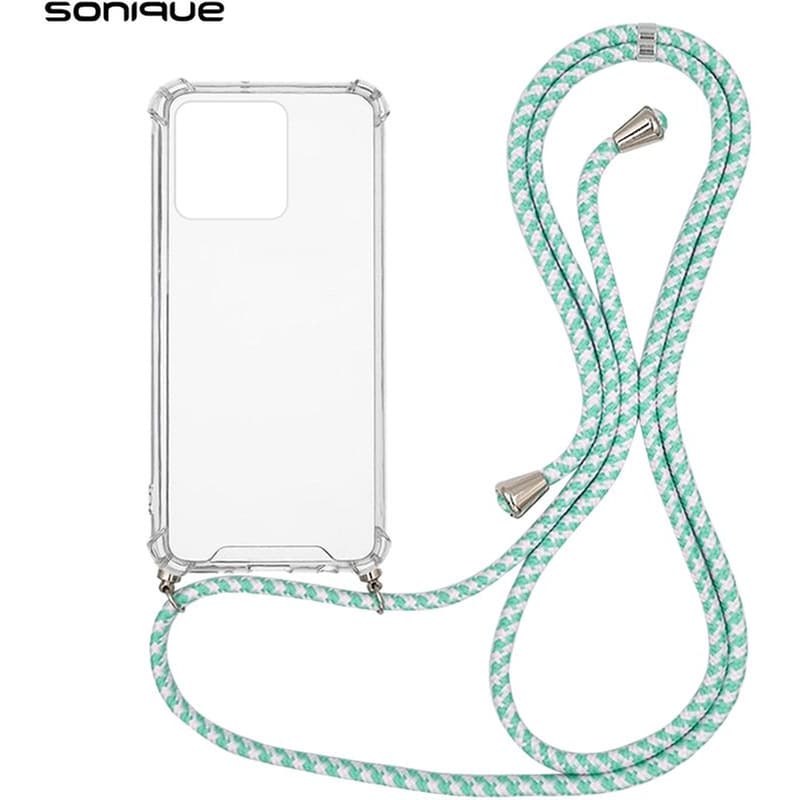 SONIQUE Θήκη Realme C51/ Realme C53 - Sonique Armor Σιλικόνη Με Κορδόνι Rainbow Βεραμάν - Clear