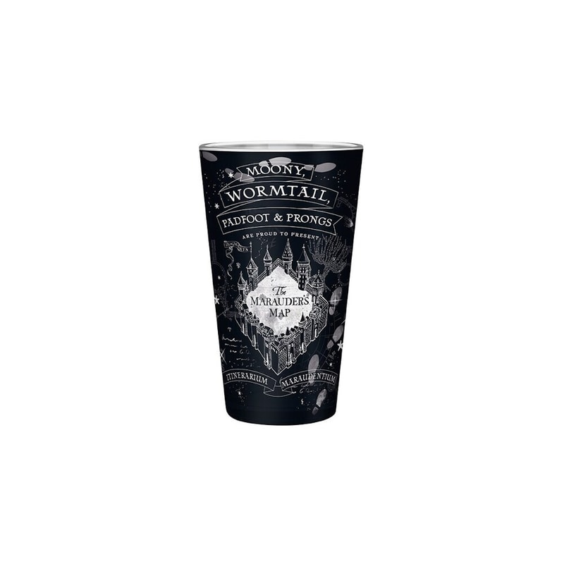 ABYSSE CORP Κούπα Abysse Corp Harry Potter Marauders Map Γυάλινη 400 ml - Μαύρο