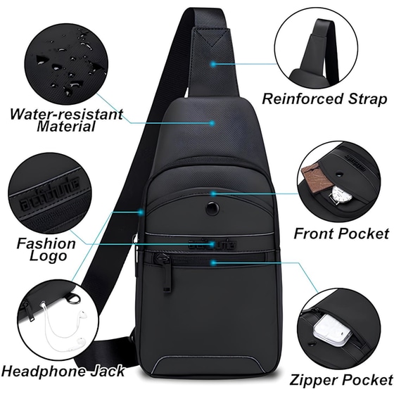 Τσάντα Crossbody Arctic Hunter XB13001-BK - 3,9lt - Μαύρη image 6