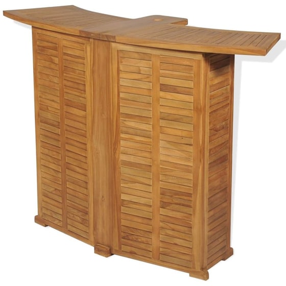 Τραπέζι Εξωτερικού Χώρου Μπαρ Πτυσσόμενο VidaXL από Ξύλο 155x53x105 cm - Καφέ image 1