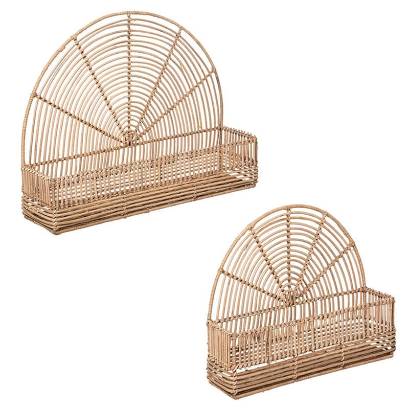 Ράφια Τοίχου Spitishop Μεταλλικά/Ξύλινα 2 Τμχ - Μπεζ