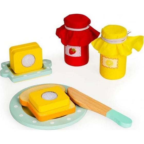 Παιδική Ξύλινη Ecotoys Hm200720 Τοστιέρα Φρυγανιέρα Με 11 Αξεσουάρ - 14x6x10 cm, image 1