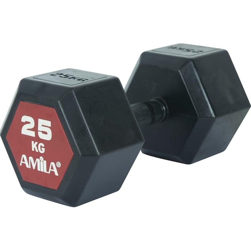 ΟΕΜ Βαράκι Εξάγωνο 25kg Amila Original Rubber H 90597 από Ατσάλι Q235 - Μαύρο