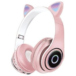 P39M Παιδικά Gaming Ασύρματα Ακουστικά Bluetooth/3.5mm με LED Φωτισμό - Ροζ