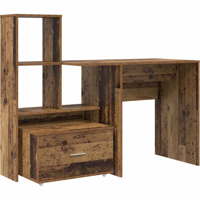 Γραφείο VidaXL από Επεξεργασμένο Ξύλο 131,5x50x106,5 cm - Παλιό Ξύλο