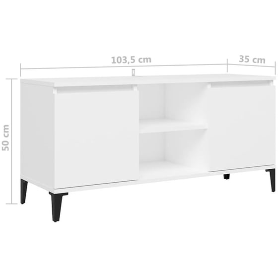 Έπιπλο Τηλεόρασης VidaXL από Μοριοσανίδα 103.5x35x50cm  - Λευκό image 7