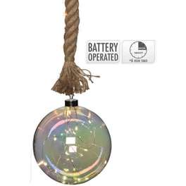 Xριστουγεννιάτικο Στολίδι Spitishop Με Led K-m Pearl Abr522580 Γυάλινο 1 Τμχ - Μπάλα