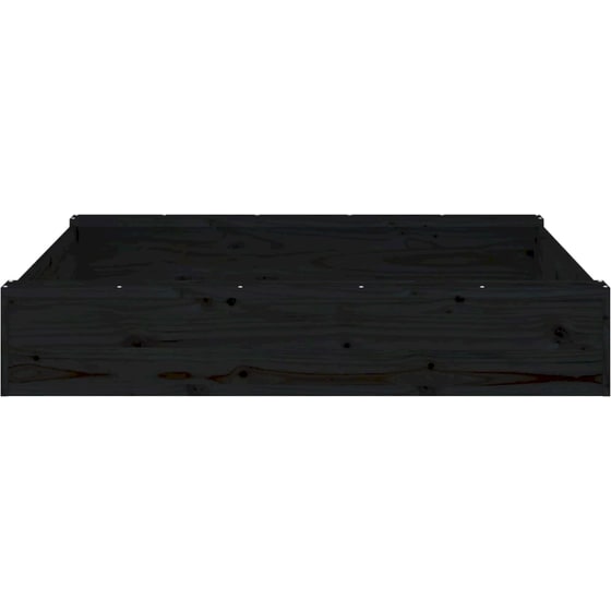 VidaXL Αμμοδόχος με Καθίσματα Τετράγωνη 111x111x20cm Ξύλινη - Μαύρο image 4