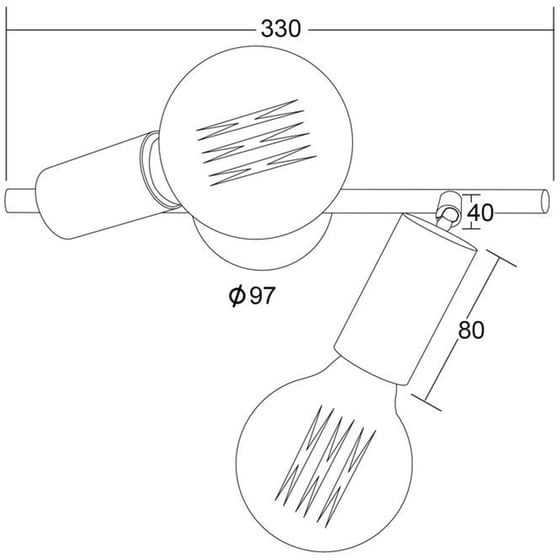 Σποτ Δίφωτο Aca Mohicans Μεταλλικό 33 cm - Μπρονζέ image 1