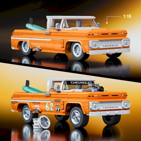 Mattel Hot Wheels Brick Shop Σετ Κατασκευής Elite Series Custom ’62 Chevy Pickup 1:16 (858 Κομμάτια) (JFT20) image 3