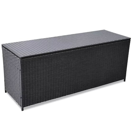 Κουτί Αποθήκευσης Κήπου VidaXL από Συνθετικό Ρατάν 150x50x60  cm - Μαύρο image 1