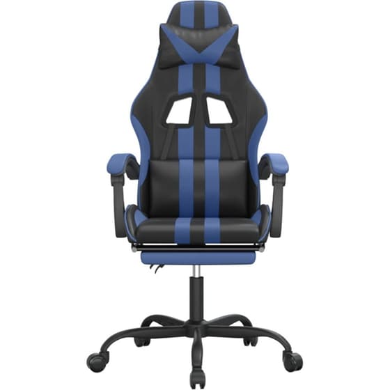 Καρέκλα Gaming VIDAXL 3143830 με Υποπόδιο από Τεχνητό Δέρμα - Μαύρο image 1