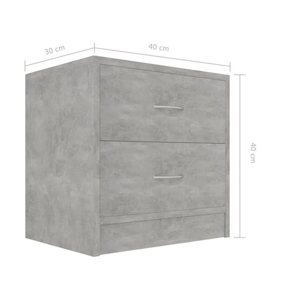 Κομοδίνο Vidaxl Από Μοριοσανίδα 2τμχ 40x30x40 cm - Γκρι Σκυροδέματος image 5