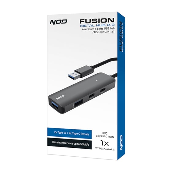 Nod Fusion Meta 141-0199 USB Hub 4-port USB 3.2 συμβατό με USB-A image 3
