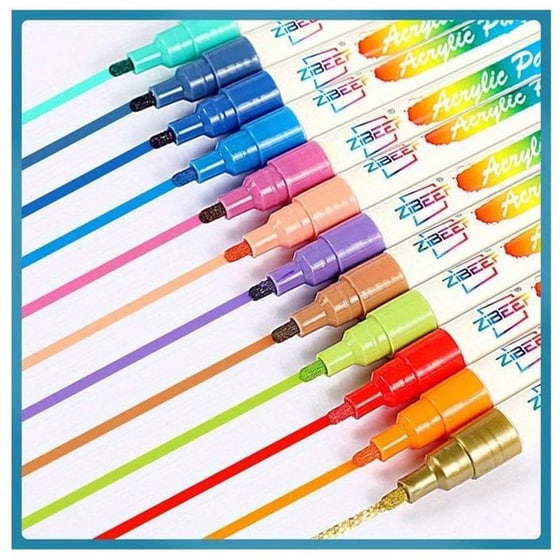 Ακρυλικοί Μαρκαδόροι Ζωγραφικής Zibeef για Ύφασμα, Μέταλλο, Γυαλί 1.5 mm (72 Τεμάχια) image 2