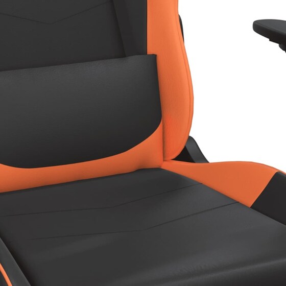 Καρέκλα Gaming VIDAXL 345405 με Ρυθμιζόμενα Μπράτσα από Τεχνητό Δέρμα - Μαύρο / Πορτοκαλί image 9