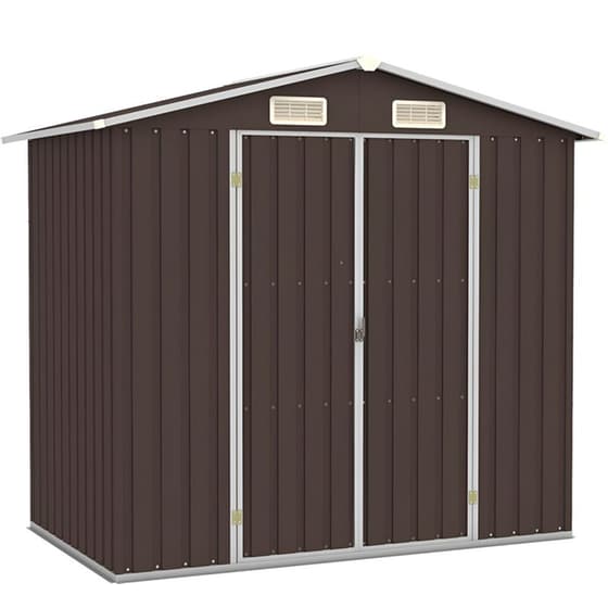 Vidaxl Αποθήκη Κήπου Καφέ 205 X 129 X 183 Εκ. Από Γαλβανισμένο Ατσάλι image 0