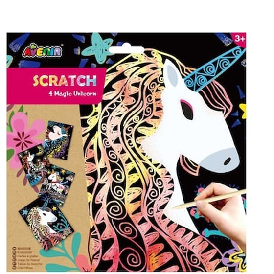 Arts And Crafts Χειροτεχνίες Avenir - Scratch - 4 Magic Unicorn Head 60123 image 0
