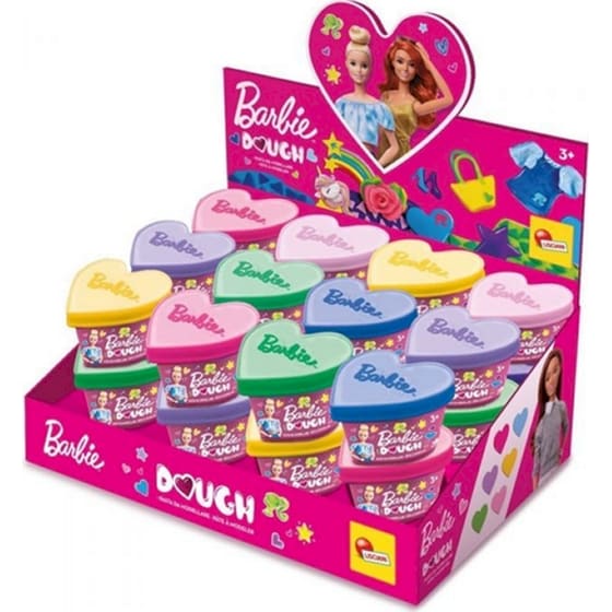 Πλαστοζυμαράκια Lisciani Barbie Glitter Dough Heart 1 Βαζάκι - Τυχαία Επιλογή image 4