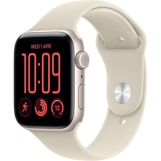 Apple Watch SE 3 GPS + Cellular 44mm Starlight Aluminium Case with Sand Sport Band - M/L image 0