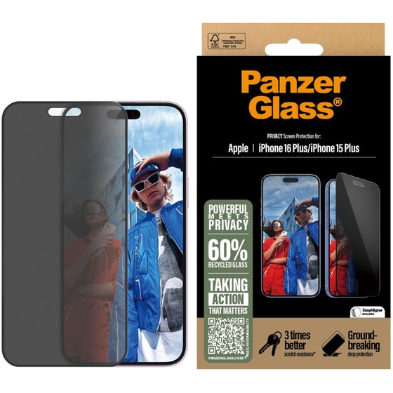 Προστατευτικό οθόνης Apple iPhone 16 Plus - PanzerGlass Privacy Screen Protection image 1