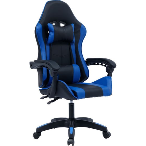 Καρέκλα Gaming William Pakoworld από Δερματίνη - Μαύρη/Μπλε image 0