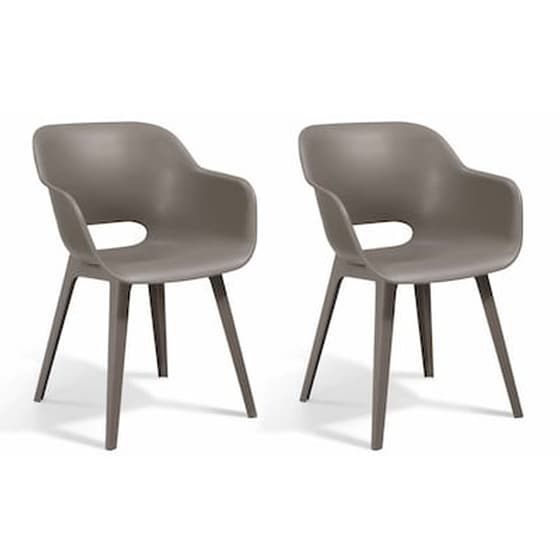 Allibert Καρέκλες Εξωτερικού Χώρου Akola 2 Τεμ. Χρώμα Καπουτσίνο image 1