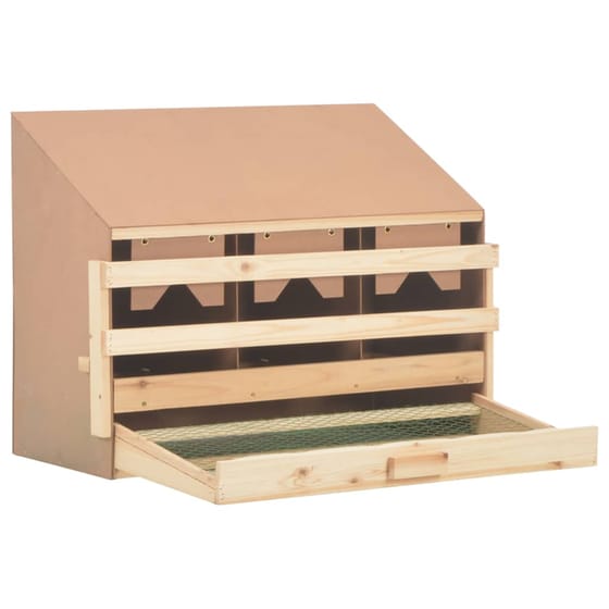 Vidaxl Φωλιά Για Κότες Με 3 Θέσεις 72x33x38 Εκ. Από Μασίφ Ξύλο Πεύκου image 2