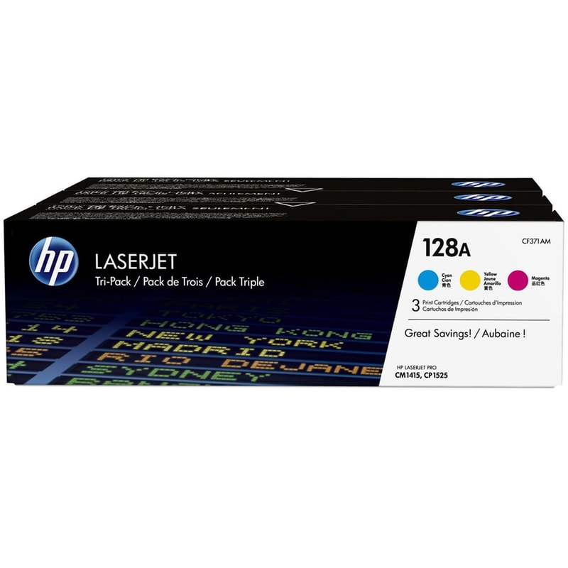 Τόνερ Μαύρο HP 128A 3 Color Pack LaserJet Toner (CF371AM)
