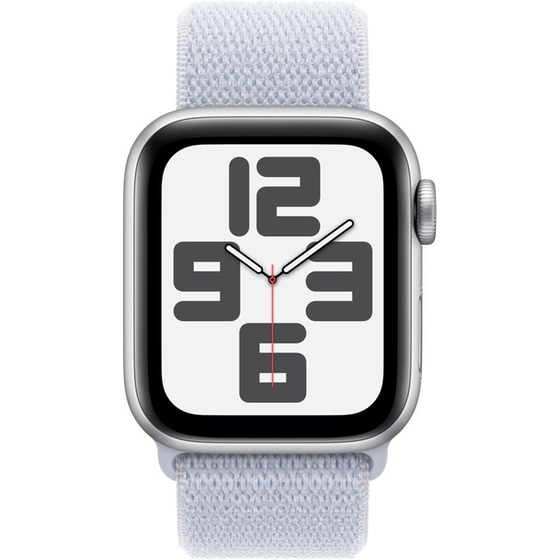 Apple Watch SE GPS + Cellular 40mm Silver Aluminum Case with Blue Cloud Sport Loop image 2