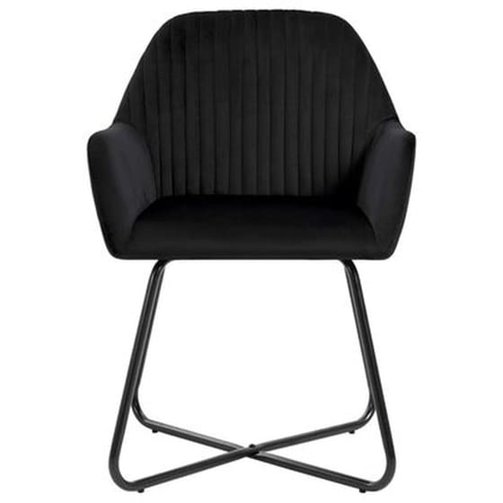 Καρέκλες Τραπεζαρίας Vidaxl Βελούδινες 2 Τμχ - Μαύρες image 1