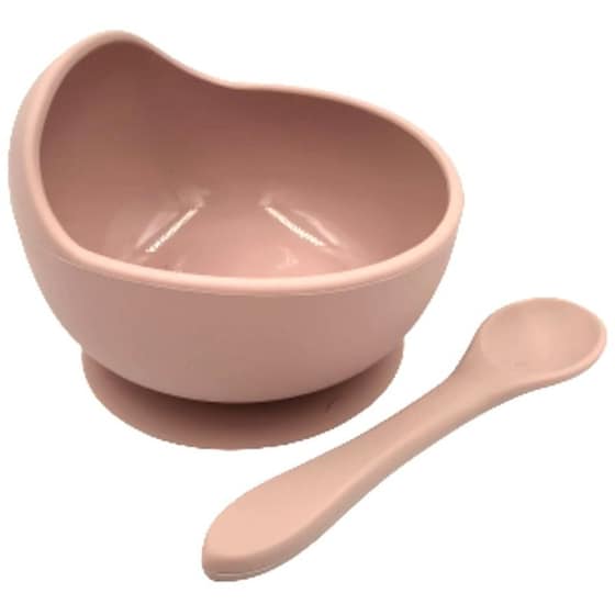 Baby In World Μπολ Σιλικόνης Με Κουταλάκι - Ροζ image 1