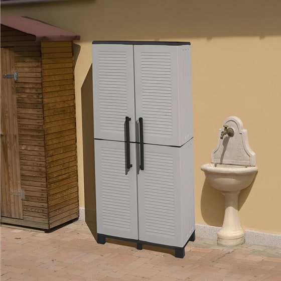 Ντουλάπα Artplast Δίφυλλη Πλαστική 68x37x169 cm - Γκρι image 1