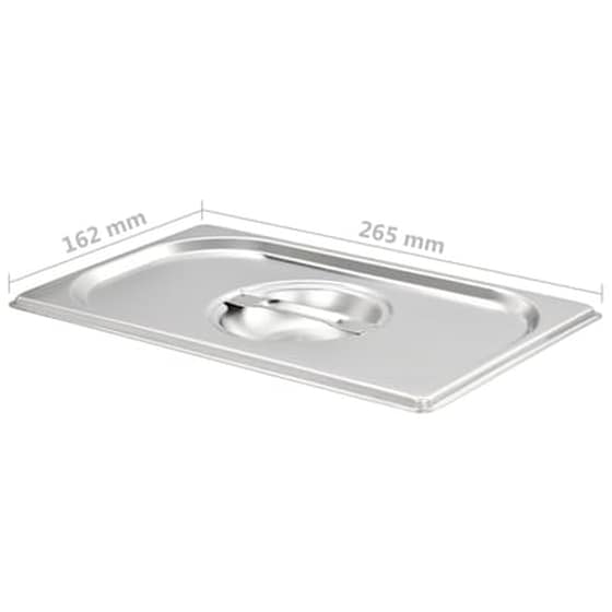 Vidaxl Καπάκια Για Λεκάνες Gn 1/4 4 Τεμ. Από Ανοξείδωτο Ατσάλι image 5