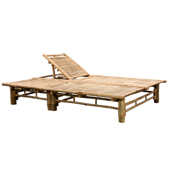 Ξαπλώστρα VidaXL από Μπαμπού 200x130x24-87 cm - Κόκκινη/Καφέ image 2