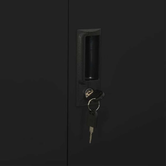 Ντουλάπα Γραφείου VidaXL από Ατσάλι 90x40x180 cm - Μαύρο image 7