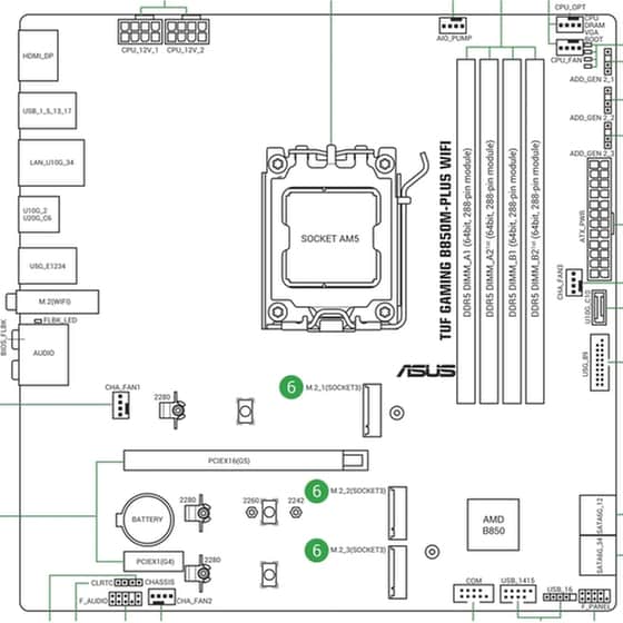 Asus TUF GAMING B850M-PLUS WIFI Motherboard Micro ATX με AMD AM5 Socket 90MB1IY0-M0EAY0 image 7