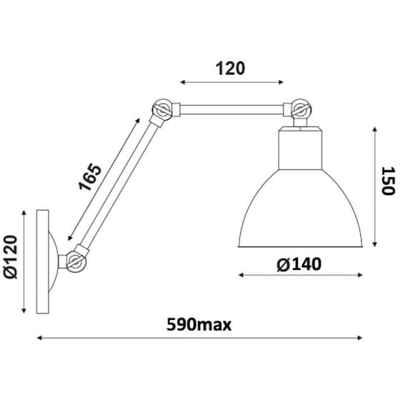 Σποτ Μονόφωτο Aca Thalassa Μεταλλικό 14x59 cm - Καφέ image 1