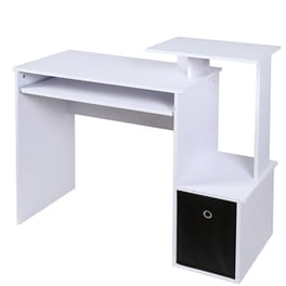 Γραφείο Υπολογιστή Bakaji από Μελαμίνη 100x40x86.6 cm - Λευκό