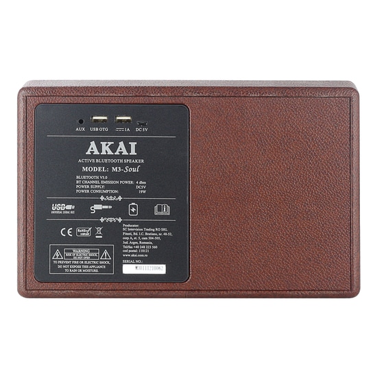 Akai M3 Soul Φορητό Ηχείο 20W - Καφέ image 3
