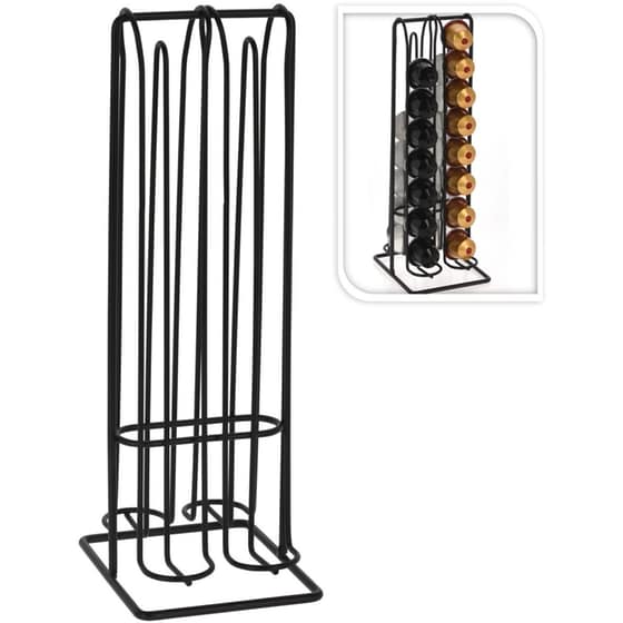 Βάση για Κάψουλες Καφέ Spitishop Μεταλλική 12x10x29 cm - Μαύρη image 1