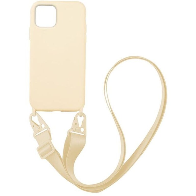 Θήκη Apple iPhone 11 Pro - Sonique Carryhang Liquid Silicone Strap - Μπεζ